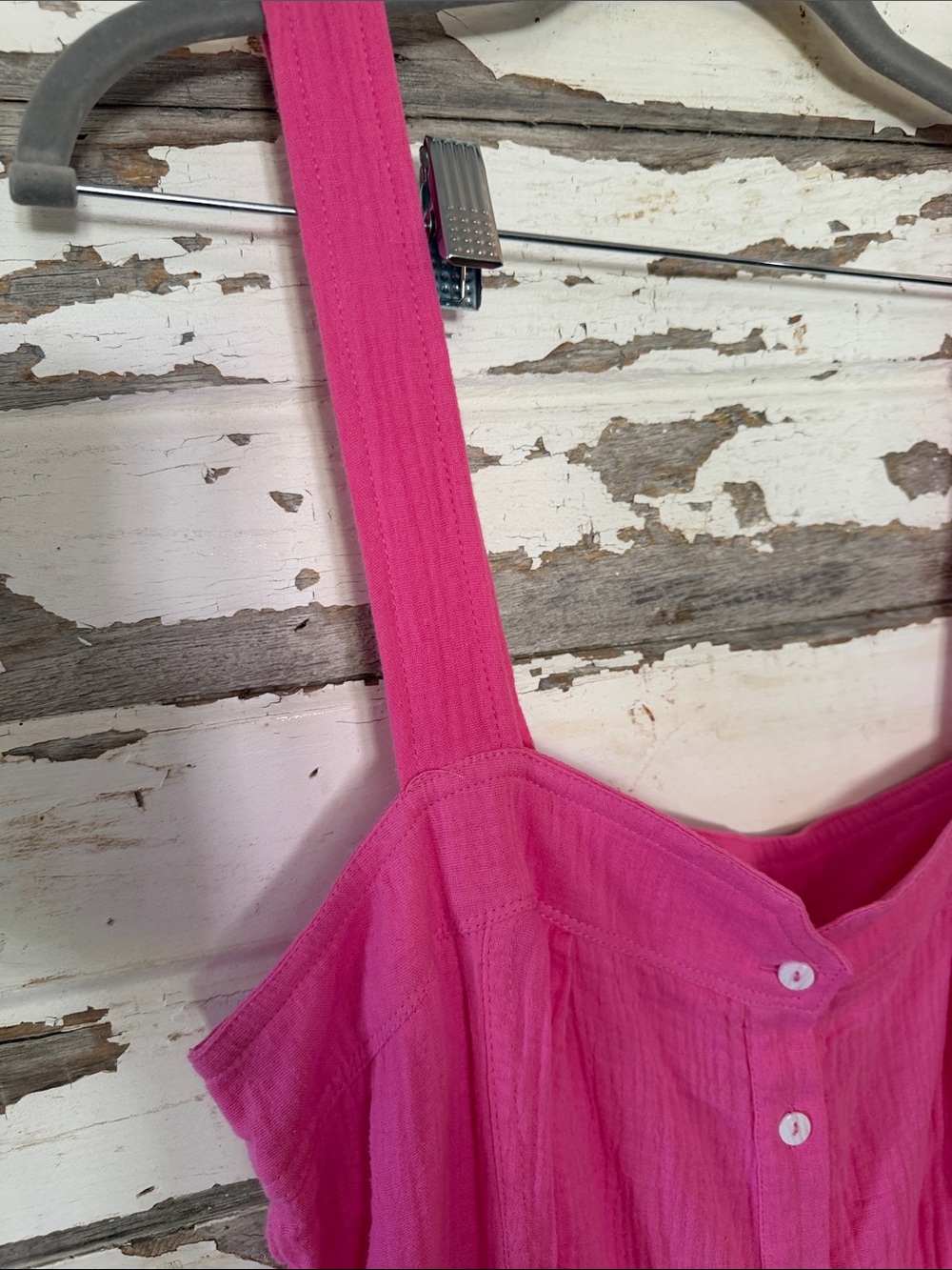 BiBi Hot Pink Sleeveless Button-Front Jumpsuit - Picture 8 of 12